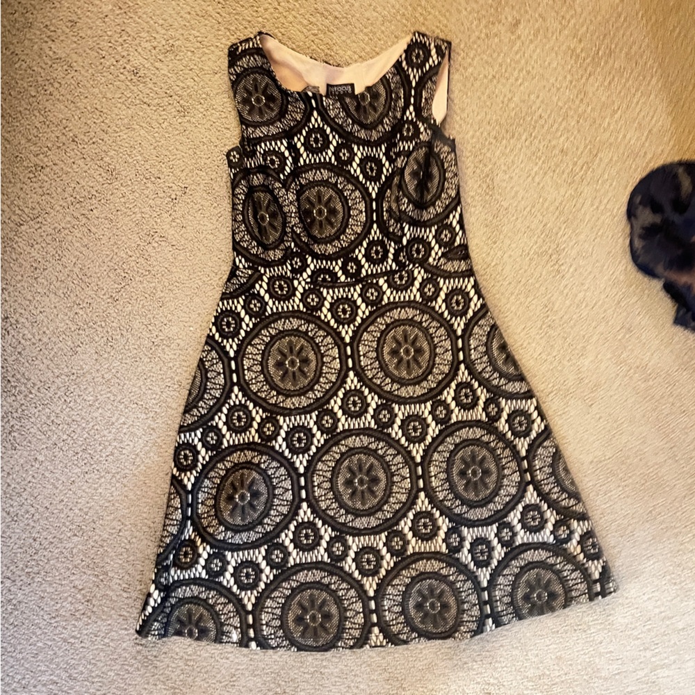 Black lace fit & flair dress